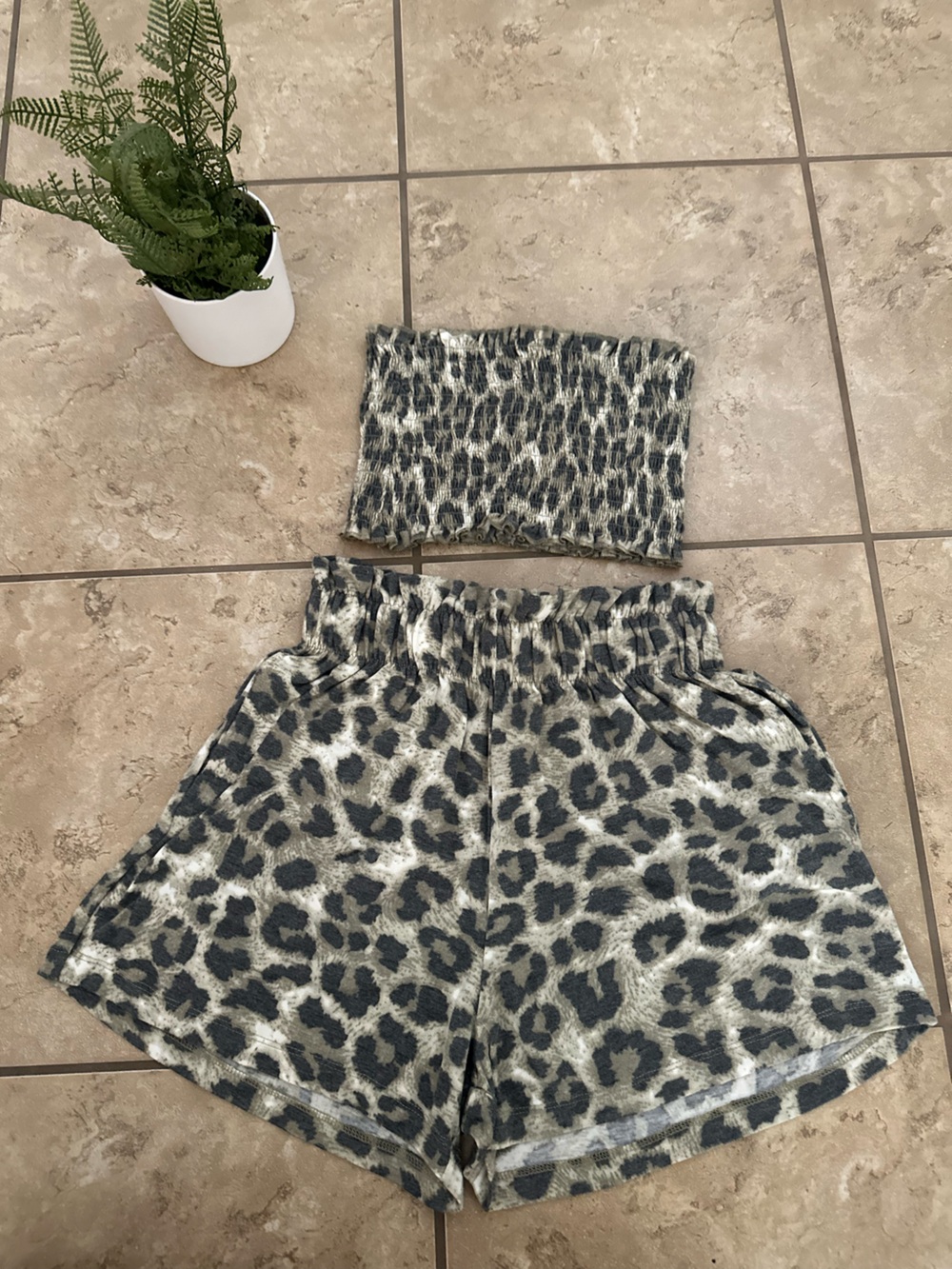 LEOPARD SHORT AND TOP SET